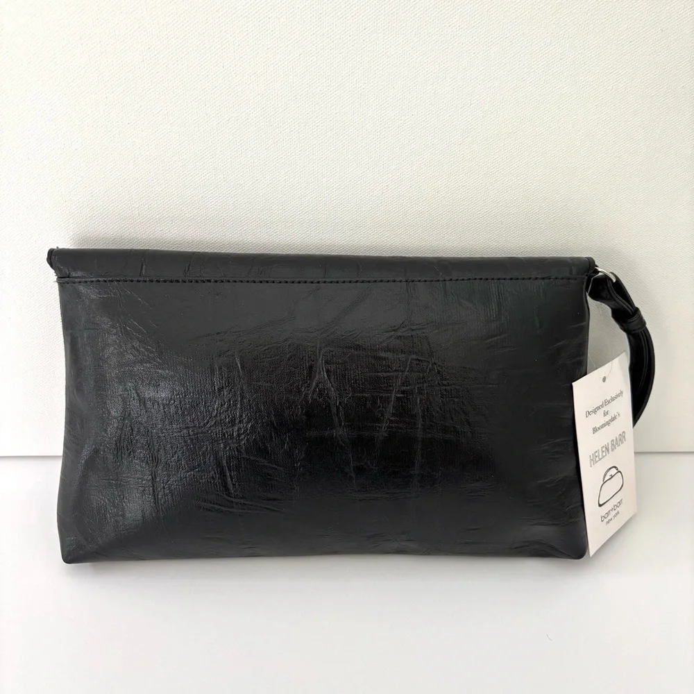 Barr + Barr X Bloomingdale’s Black Bow Clutch NWT Vegan Wristlet Coquette